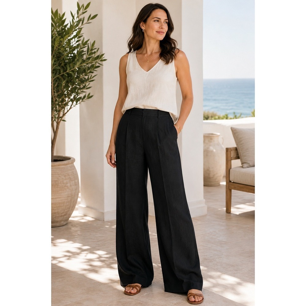 Talbots Black Wide-Leg Pants
